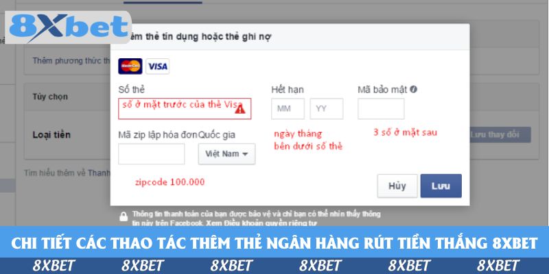 Hướng Dẫn Thêm Thẻ Ngân Hàng Rút Tiền Thắng 8xbet Dễ Dàng